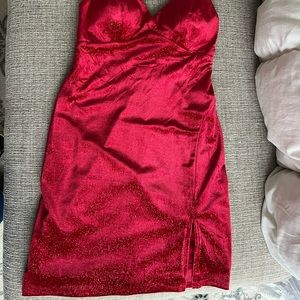 Red Velvet shimmery dress